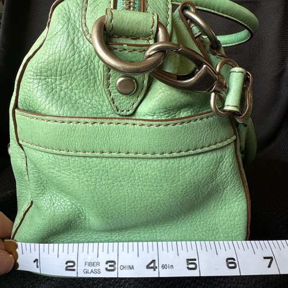 FOSSIL MADDOX Mint Green Leather Handbag and Wallet Set - Picture 11 of 16